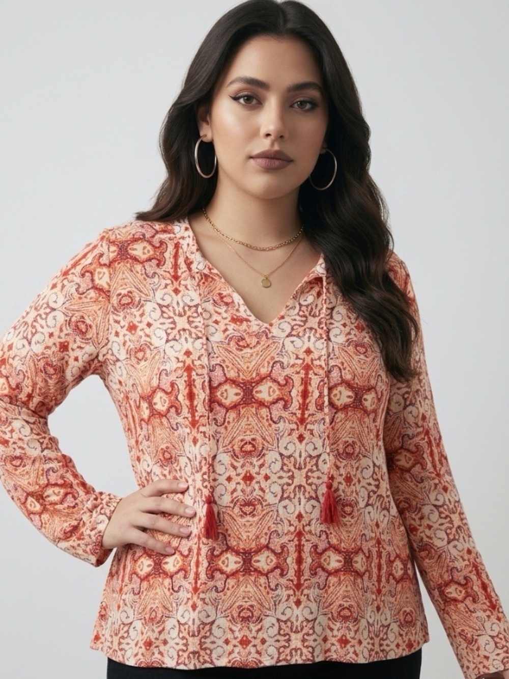 Sanctuary Bohemian Hippie Tasseled Cottagecore Gardencore Womens Top Size Large